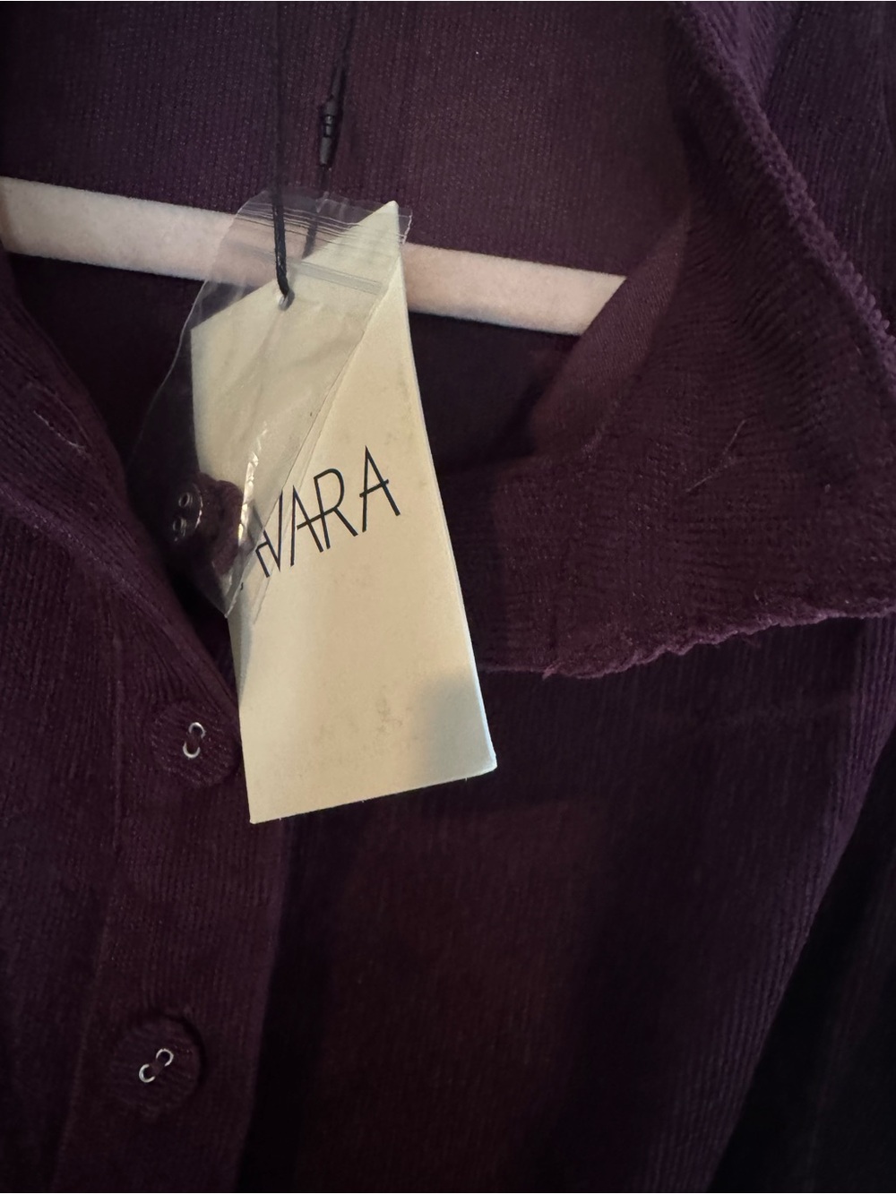 Avara Burgundy Corduroy Button-Front Long Sleeve Dress - Picture 3 of 6
